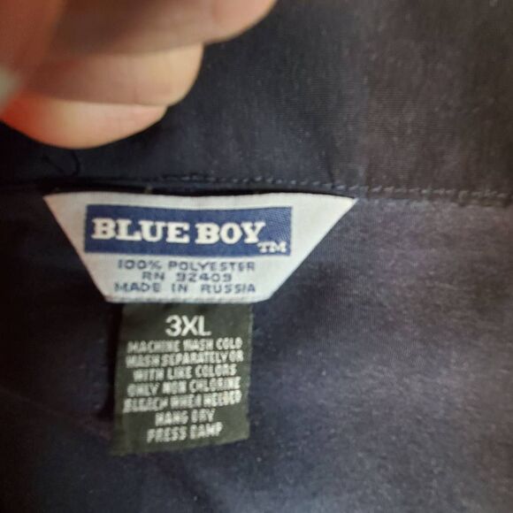 Blue Boy Jeans Embroidered Dice Hustler Black Button Up Short Sleeve Shirt 3XL - Picture 5 of 7